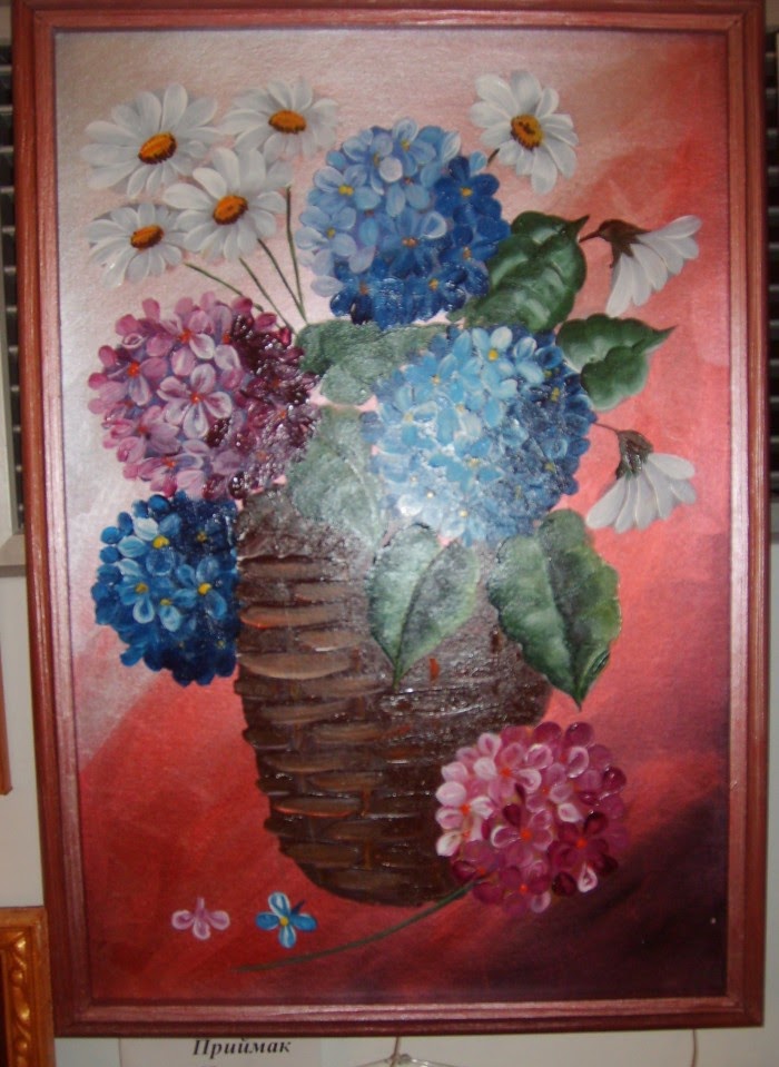 Flowers, drawing paper, acrylic